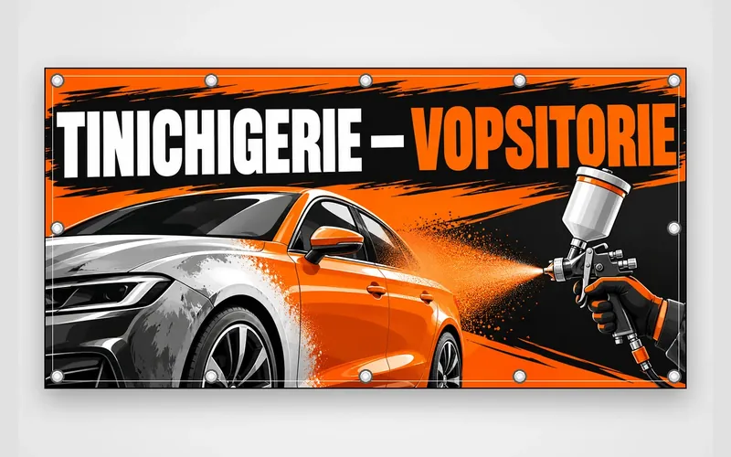 Banner pentru tinichigerie și vopsitorie